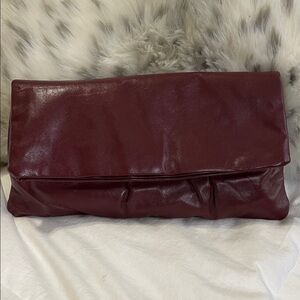 Clemente | Vintage | Genuine Leather | Chic Maroon | Fold Over | Clutch